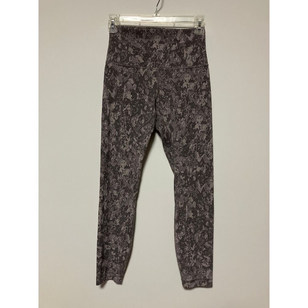 Lululemon Womens Align High-Rise Pant 24" Size 6 Grey Hideaway Camo Leggings
